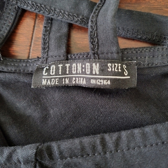 Cotton On Women's Size S Black Short Sleeve Criss Cross Back Snap-Up Bodysuit - Picture 3 of 7